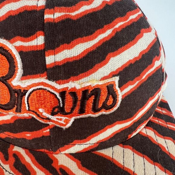 Vtg‎ Cleveland Browns Zubaz Zebra Print Snapback Hat NFL Football - Picture 3 of 10